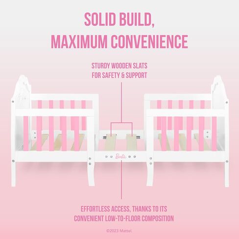 Evolur Barbie Rose 3-in-1 Toddler Bed, Pink and White in Saudi Arabia