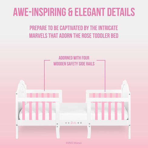 Evolur Barbie Rose 3-in-1 Toddler Bed, Pink and White in Saudi Arabia