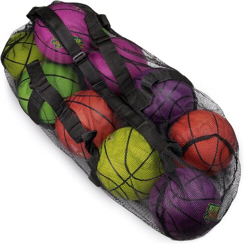 حقيبة كرة رياضية شبكية مقاس 99 سم ​​من Crown Sporting Goods مع حزام كتف قابل للتعديل، واق من المطر كبير الحجم - رائعة لحمل معدات الصالة الرياضية والقمصان والغسيل in Saudi Arabia