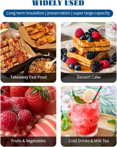 حقيبة توصيل طعام معزولة لتوصيل الطعام والبيتزا، حقيبة توصيل طعام معزولة للوجبات الساخنة والباردة مناسبة للسيارة والدراجة والتخييم والنزهة والشاطئ (أسود، حقيبة قابلة لإعادة الاستخدام سعة 32 لتر) in Kuwait