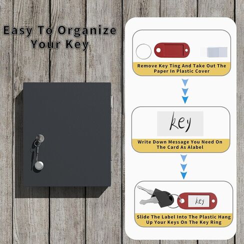 Key Box with Lock, Key Cabinet Wall Mount with 24 Tags, Metal Key Lock Box Wall Mount with 24 Hooks, Key Organizer for Car Dealer, Property Manager, Hotel 14.1×12.2×3.9 inch in Saudi Arabia