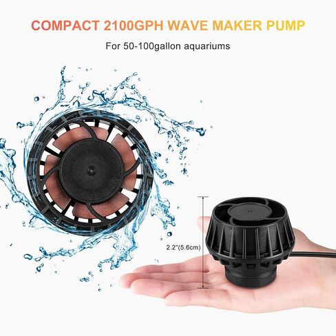 3400GPH حوض السمك موجة صانع DC24V رأس الطاقة مع التركيب المغناطيسي ، صانع الموجات مع وحدة تحكم لخزانات الأسماك 100-200 جالون in Kuwait