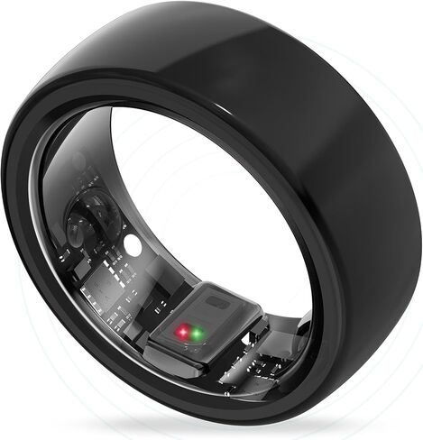 حلقة ذكية، حلقة يمكن ارتداؤها لتعقب النوم، أجهزة تتبع النشاط واللياقة البدنية، حلقة سهلة الاتصال للرجال والنساء، مقاومة للماء حتى 50 مترًا، عمر البطارية 7 أيام (الحجم 10، أسود غامق) in Kuwait