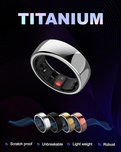 حلقة ذكية، حلقة يمكن ارتداؤها لتعقب النوم، أجهزة تتبع النشاط واللياقة البدنية، حلقة سهلة الاتصال للرجال والنساء، مقاومة للماء حتى 50 مترًا، عمر البطارية 7 أيام (الحجم 10، أسود غامق) in Kuwait