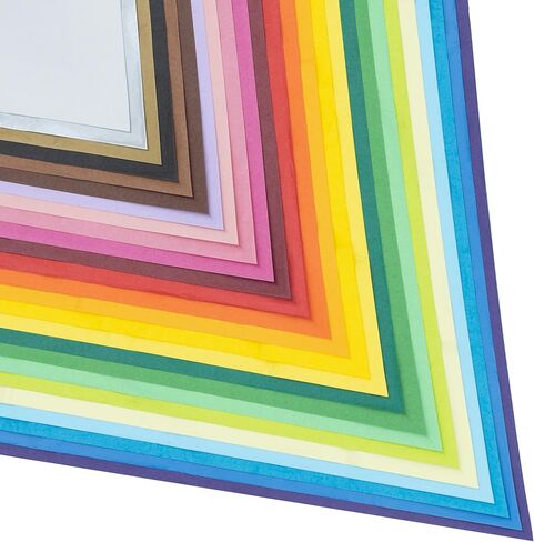 Multi Color Gift Tissue Pack of 100 Sheets Tissue Paper 20x26 Inch | 25 Colors x4 Sheets | Premium Quality Bold Colored Tissue Paper for Birthdays, Holidays, and All Occasions in Kuwait