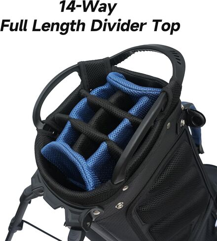 Golf Bag Travel Club Stand Ball Cart Support Pole Pouch Camo Stand Gifts Airlines for Men Womens Small Lightweight Golf Bag Organizer Storage. 14 Way Full Length Dividers. in Kuwait