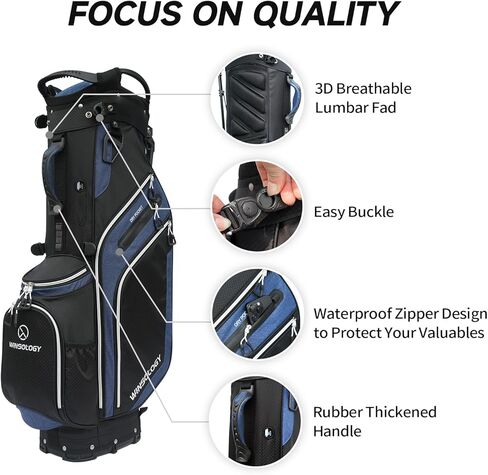 Golf Bag Travel Club Stand Ball Cart Support Pole Pouch Camo Stand Gifts Airlines for Men Womens Small Lightweight Golf Bag Organizer Storage. 14 Way Full Length Dividers. in Kuwait