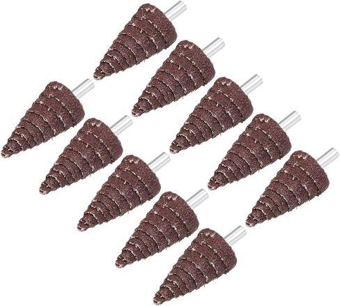 uxcell 25mm Cone Shape Abrasive Flap Wheel 1/4" Shank for Deburring Sanding Polishing 240 Grits 10 Pcs in Saudi Arabia