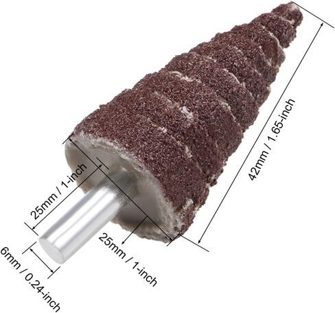 uxcell 25mm Cone Shape Abrasive Flap Wheel 1/4" Shank for Deburring Sanding Polishing 240 Grits 10 Pcs in Saudi Arabia