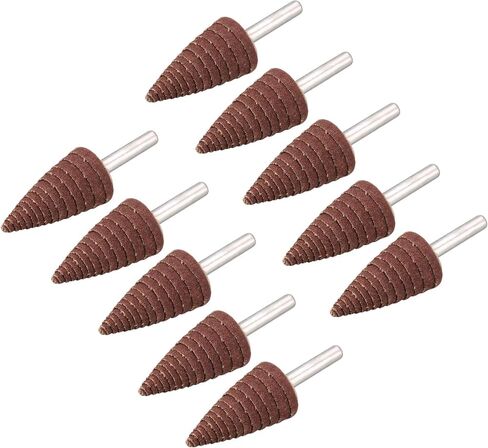 uxcell 25mm Cone Shape Abrasive Flap Wheel 1/4" Shank for Deburring Sanding Polishing 240 Grits 10 Pcs in Saudi Arabia