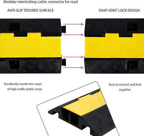 3 حزمة من المطاط كابل منحدر خرطوم كابل حامي منحدر 2 قناة 22000 رطل الحمولة سرعة المرور عثرة الأسلاك خطوط الطاقة تمديد غطاء الحبل للداخلية في الهواء الطلق in Kuwait