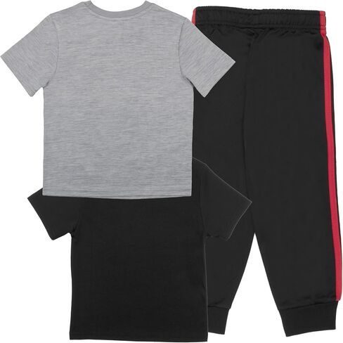 Marvel Comics Avengers and Spider-Man Boys 3-Piece Pants Set, Two Short Sleeve T-Shirts & Jogger Pants 3-Pack Bundle Set in Saudi Arabia