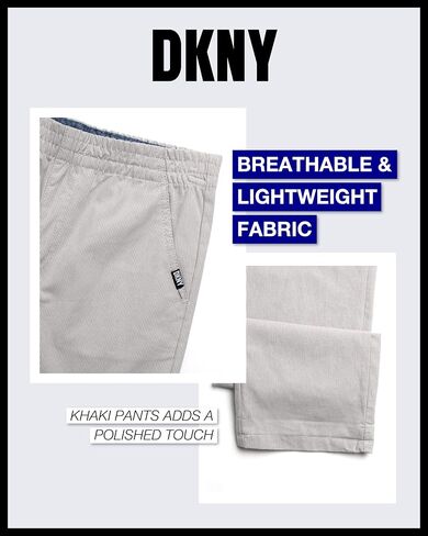 DKNY Boys' Pants Set -2 Piece Woven Short Sleeve Button Down Shirt and Flat Front Pants - Matching Outfit Set for Boys (8-12) in Saudi Arabia