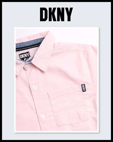 DKNY Boys' Pants Set -2 Piece Woven Short Sleeve Button Down Shirt and Flat Front Pants - Matching Outfit Set for Boys (8-12) in Saudi Arabia