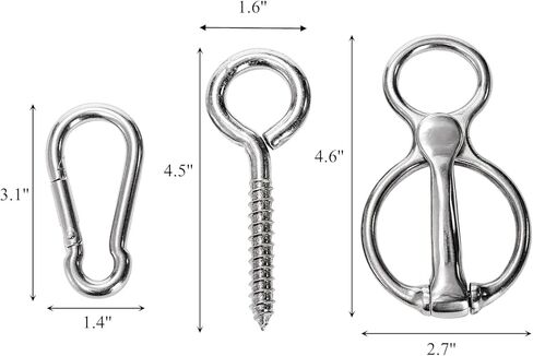 3 عبوات من حلقات ربط الخيول، حلقة ربط للخيول، ملحقات تدريب الخيول من الفولاذ المقاوم للصدأ 304 لمقطورات الخيول الداخلية والخارجية، أدوات حصان آمنة ومتينة بطريقة إنسانية in Kuwait