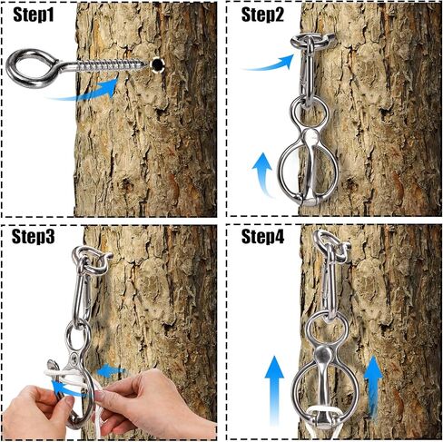 3 عبوات من حلقات ربط الخيول، حلقة ربط للخيول، ملحقات تدريب الخيول من الفولاذ المقاوم للصدأ 304 لمقطورات الخيول الداخلية والخارجية، أدوات حصان آمنة ومتينة بطريقة إنسانية in Kuwait