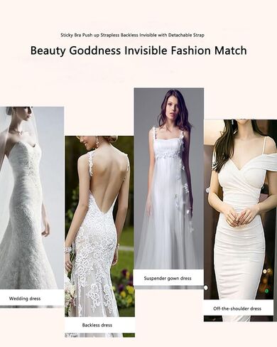 Adhesive Bra Push up Strapless Sticky Invisible Upgrade Lace Bras for Women Dress Backless with Detachable Strap Nipple Cover in Saudi Arabia