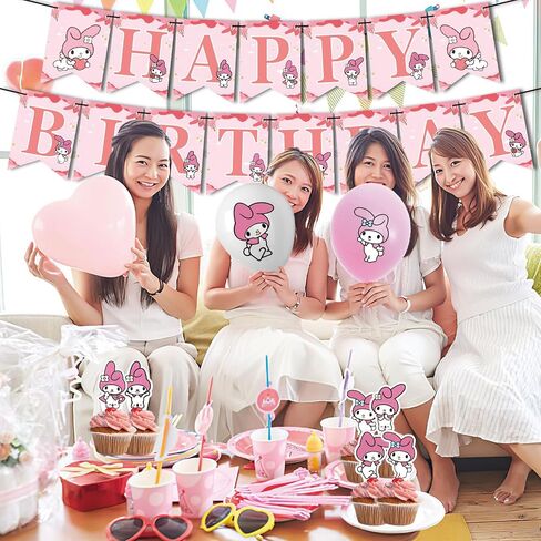 For My Cartoon Theme Birthday For Melody Party Set - Banner, Cake Topper, Stickers, Cupcake Toppers, and Balloons - Ideal Supplies for Unforgettable Kids' Celebration in Saudi Arabia
