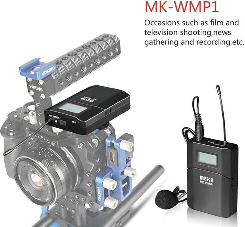 ميكروفون MEKE MK-WMP1 UHF متعدد الاتجاهات Lavalier مع 6 قنوات متوافق مع كاميرات الفيديو Sony أو DSLRs الأخرى in Kuwait