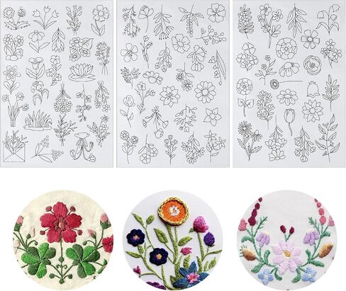 74 Pcs Water Soluble Stabilizer Water Soluble Embroidery Patterns Hand Sewing Stabilizers Adhesive Embroidery Transfer Paper Stick and Stitch Embroidery Paper for Hand Sewing in Saudi Arabia