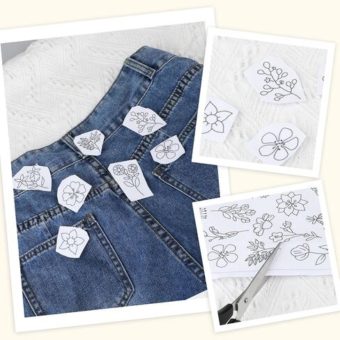 74 Pcs Water Soluble Stabilizer Water Soluble Embroidery Patterns Hand Sewing Stabilizers Adhesive Embroidery Transfer Paper Stick and Stitch Embroidery Paper for Hand Sewing in Saudi Arabia
