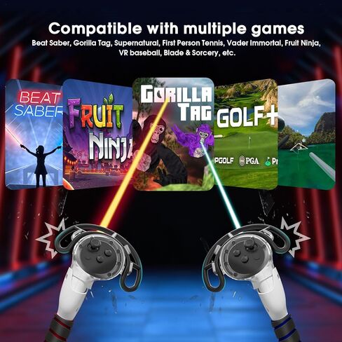 عصا علامة Esimen Gorilla ذات أذرع طويلة ومرفقات مقبض Sabre لـ Meta Quest 3، ملحقات مقبض تمديد وحدة التحكم VR المضادة للتصادمات 3 في 1 ملحق عصا طويلة للعب ألعاب VR متعددة in Kuwait
