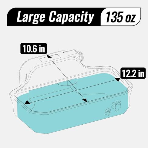 موزع مياه أوتوماتيكي 135 أونصة للكلاب الكبيرة يناسب موصل ذكر GHT مقاس 3/4 بوصة، وعاء مياه للحيوانات الخارجية يشتمل على صمام تعبئة المياه، وخرطوم مياه بطول 5 أقدام، وموصل نحاسي، ومنطقة شرب كبيرة جدًا in Kuwait