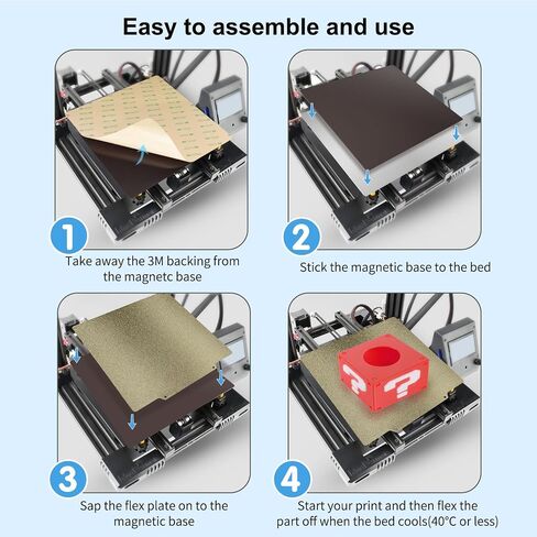 Double Sided PEI Sheet 220x220mm, Flexible PEI Build Plate with Magnetic Plate for Artillery Genius for Anycubic Mega Pro/Mega S/Anet A6/A8/Wanhao Duplicator i3/Duplicator 6/Tronxy X2 in Saudi Arabia