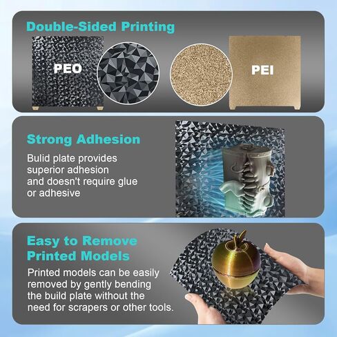 IdeaFormer Double Sided Textured PEO PET Build Plate, Flexible Diamond PEO+Carbon Fiber PET Spring Steel Sheet 235x235mm for Creality K1/K1C/Ender-3 S1/S1 Pro/V3 KE/V3 SE/Ender 5 S1 in Kuwait