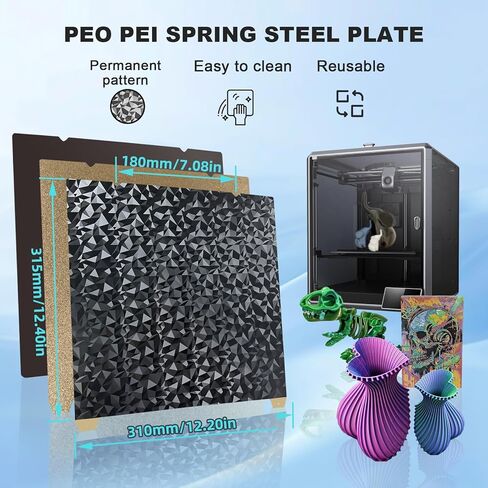 IdeaFormer Double Sided Textured PEO PET Build Plate, Flexible Diamond PEO+Carbon Fiber PET Spring Steel Sheet 235x235mm for Creality K1/K1C/Ender-3 S1/S1 Pro/V3 KE/V3 SE/Ender 5 S1 in Kuwait