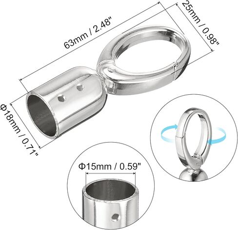 uxcell Cord End Cap, 4Pcs 0.71"/18mm End Cap Barrel Beads Terminators Cord Finding for Tassel Jewelry Making Bag Strap DIY, Bronze in Saudi Arabia