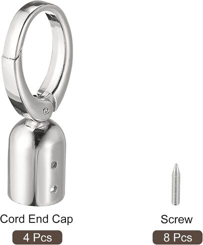 uxcell Cord End Cap, 4Pcs 0.71"/18mm End Cap Barrel Beads Terminators Cord Finding for Tassel Jewelry Making Bag Strap DIY, Bronze in Saudi Arabia