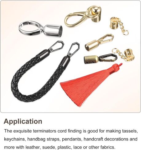 uxcell Cord End Cap, 4Pcs 0.71"/18mm End Cap Barrel Beads Terminators Cord Finding for Tassel Jewelry Making Bag Strap DIY, Bronze in Saudi Arabia
