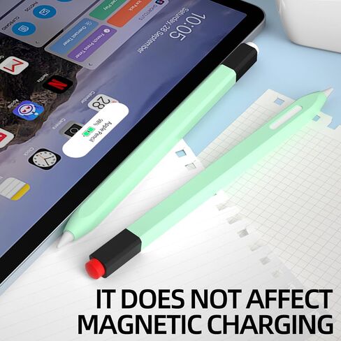 AZF Pencil Case Compatible with Apple Pencil 2nd Generation Case, Two Color Pen Cap Match, Silicone Comfort, Compatible with Magnetic Charging and Double Click. (Mint) in Saudi Arabia