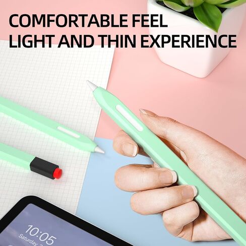 AZF Pencil Case Compatible with Apple Pencil 2nd Generation Case, Two Color Pen Cap Match, Silicone Comfort, Compatible with Magnetic Charging and Double Click. (Mint) in Saudi Arabia