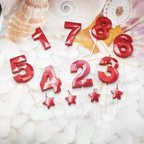 شموع عيد الميلاد الثالث وشموع قلب النجمة مقاس 2.76 بوصة لتزيين كعك عيد الميلاد والاحتفال بالذكرى السنوية للزفاف رقم 3 30 13 31 32 33 34 35 36 37 38 39 (أحمر، 3) in Kuwait