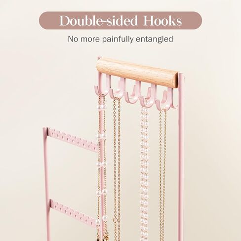 ProCase Jewelry Organizer Jewelry Holder Jewelry Stand with Velvet Ring Tray and Study Metal Frame, Necklace Holder Organizer Bracelet Display Storage Rack for Studs Rings -White in Saudi Arabia