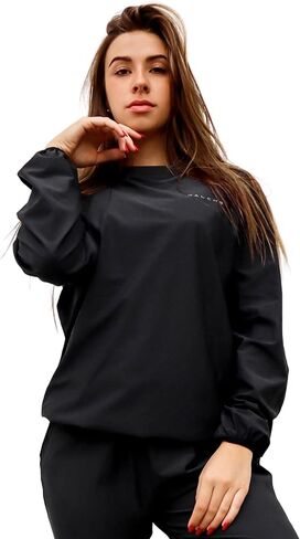 Sauna Suit for Women Sweatpants Weight Loss Sweatshirts Pant 2 Piece Set Gym Workout Sets Sweat Suits Plus Size in Saudi Arabia