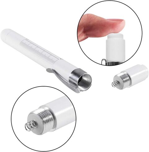 Aokin Pen Light with Pupil Gauge, Reusable LED Penlight Medical for Doctor Nurse Diagnostic etc, White Light, Black and Silver in Saudi Arabia