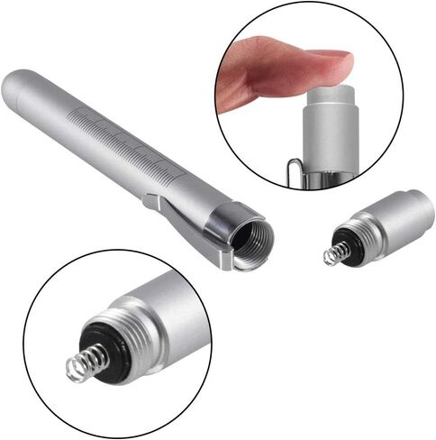 Aokin Pen Light with Pupil Gauge, Reusable LED Penlight Medical for Doctor Nurse Diagnostic etc, White Light, Black and Silver in Saudi Arabia