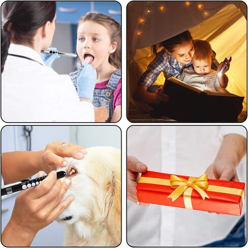 Aokin Pen Light with Pupil Gauge, Reusable LED Penlight Medical for Doctor Nurse Diagnostic etc, White Light, Black and Silver in Saudi Arabia