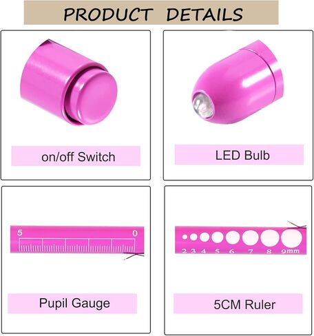4 عبوات من مصابيح القلم، مصابيح LED قابلة لإعادة الاستخدام مع مقياس للتلميذ ومسطرة، شعلة بيضاء للممرضات والأطباء والطلاب (أخضر مخضر + وردي شاحب + ذهبي وردي + فضي) in Kuwait