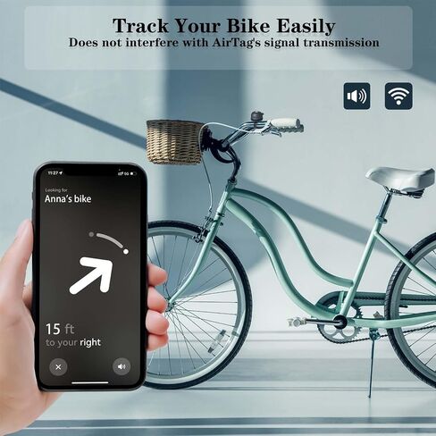 AirTag Bike Mount Hidden| Bike Bell for Apple Air Tag| Bicycle Loud Sound Brass Bells for Road Mountain Bike Handlebars Adults| Does Not Include Air Tag in Saudi Arabia