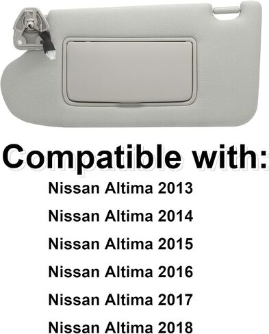 Driver Left & Passenger Right Side Sun Visor Replacement Compatible with Nissan Altima 2013 2014 2015 2016 2017 2018 with Light Switch 96401-3TA2A Color Beige in Kuwait