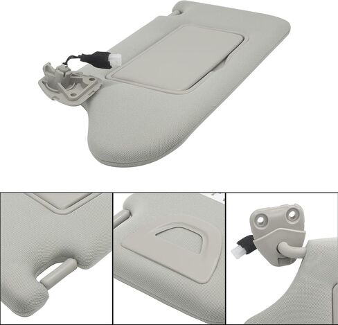 Driver Left & Passenger Right Side Sun Visor Replacement Compatible with Nissan Altima 2013 2014 2015 2016 2017 2018 with Light Switch 96401-3TA2A Color Beige in Kuwait