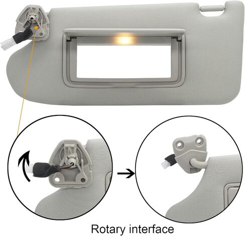 Driver Left & Passenger Right Side Sun Visor Replacement Compatible with Nissan Altima 2013 2014 2015 2016 2017 2018 with Light Switch 96401-3TA2A Color Beige in Kuwait