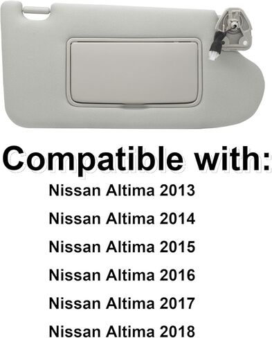 Driver Left & Passenger Right Side Sun Visor Replacement Compatible with Nissan Altima 2013 2014 2015 2016 2017 2018 with Light Switch 96401-3TA2A Color Beige in Kuwait