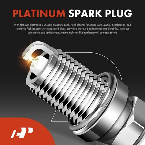 مجموعة A-Premium مكونة من 4 ملفات إشعال وشمعات إشعال إيريديوم متوافقة مع تويوتا كامري كورولا هايلاندر ماتريكس RAV4 سولارا وسيون tC xB ولكزس HS250h وبونتياك فيبي، 2.4 لتر in Kuwait