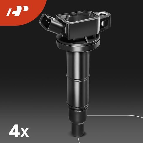 مجموعة A-Premium مكونة من 4 ملفات إشعال وشمعات إشعال إيريديوم متوافقة مع تويوتا كامري كورولا هايلاندر ماتريكس RAV4 سولارا وسيون tC xB ولكزس HS250h وبونتياك فيبي، 2.4 لتر in Kuwait