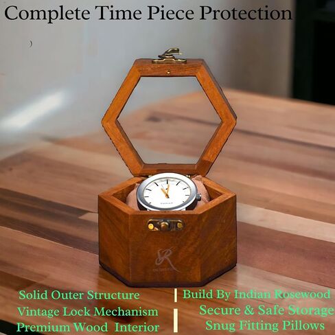 Extra Large Superior Rosewood Honeycomb Watch Box Display Case Holder Collector Organizer for Men, Men's Vintage Watch Storage Box to Store and Keep your Watches Safe and Sophisticated. in Saudi Arabia